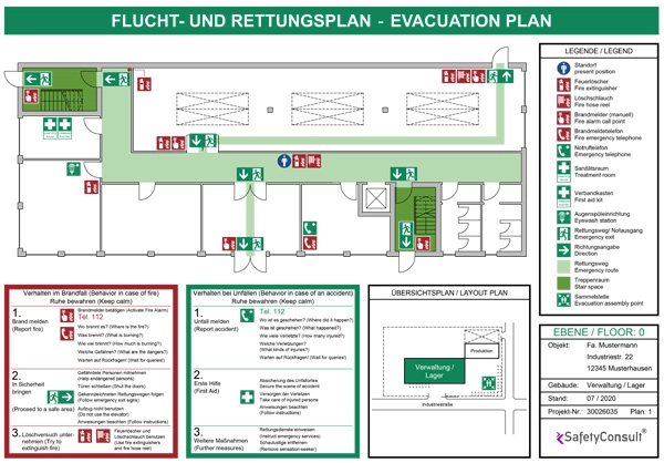 Flucht- und Rettungspläne